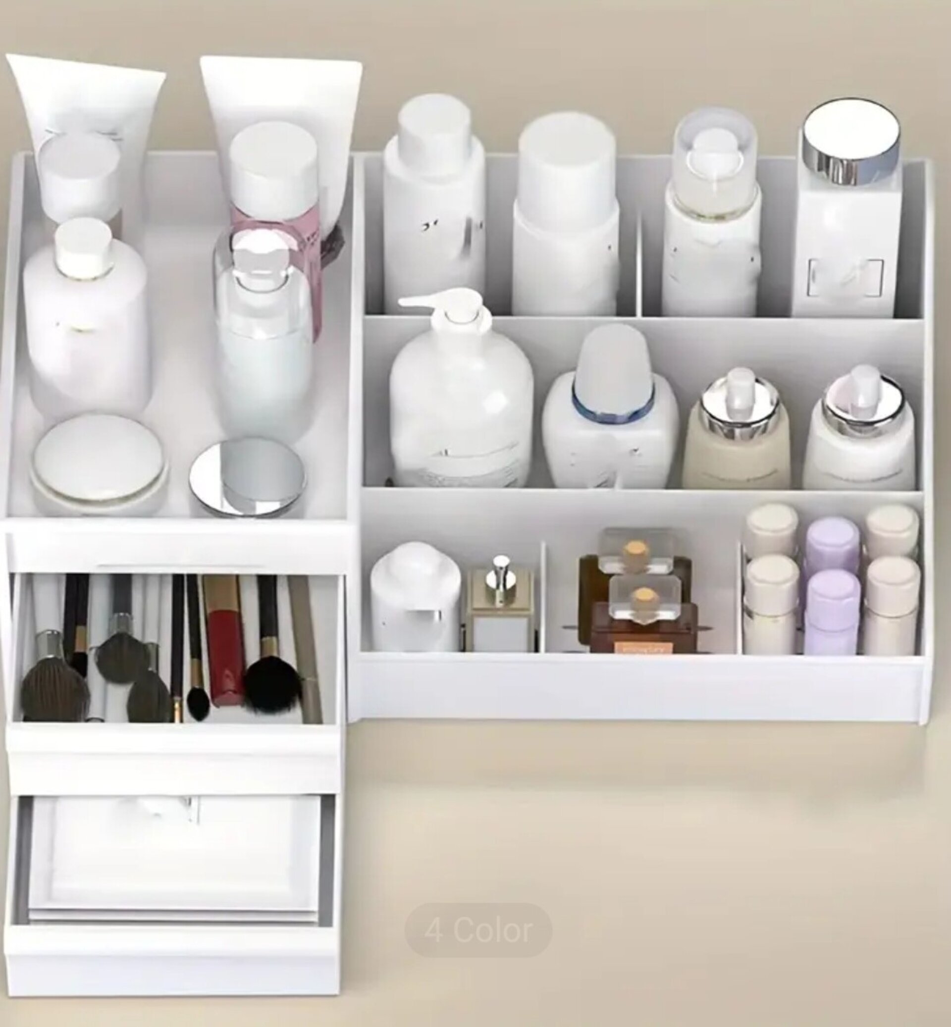 Organizador Doble Con Cajones  Blanco - 7