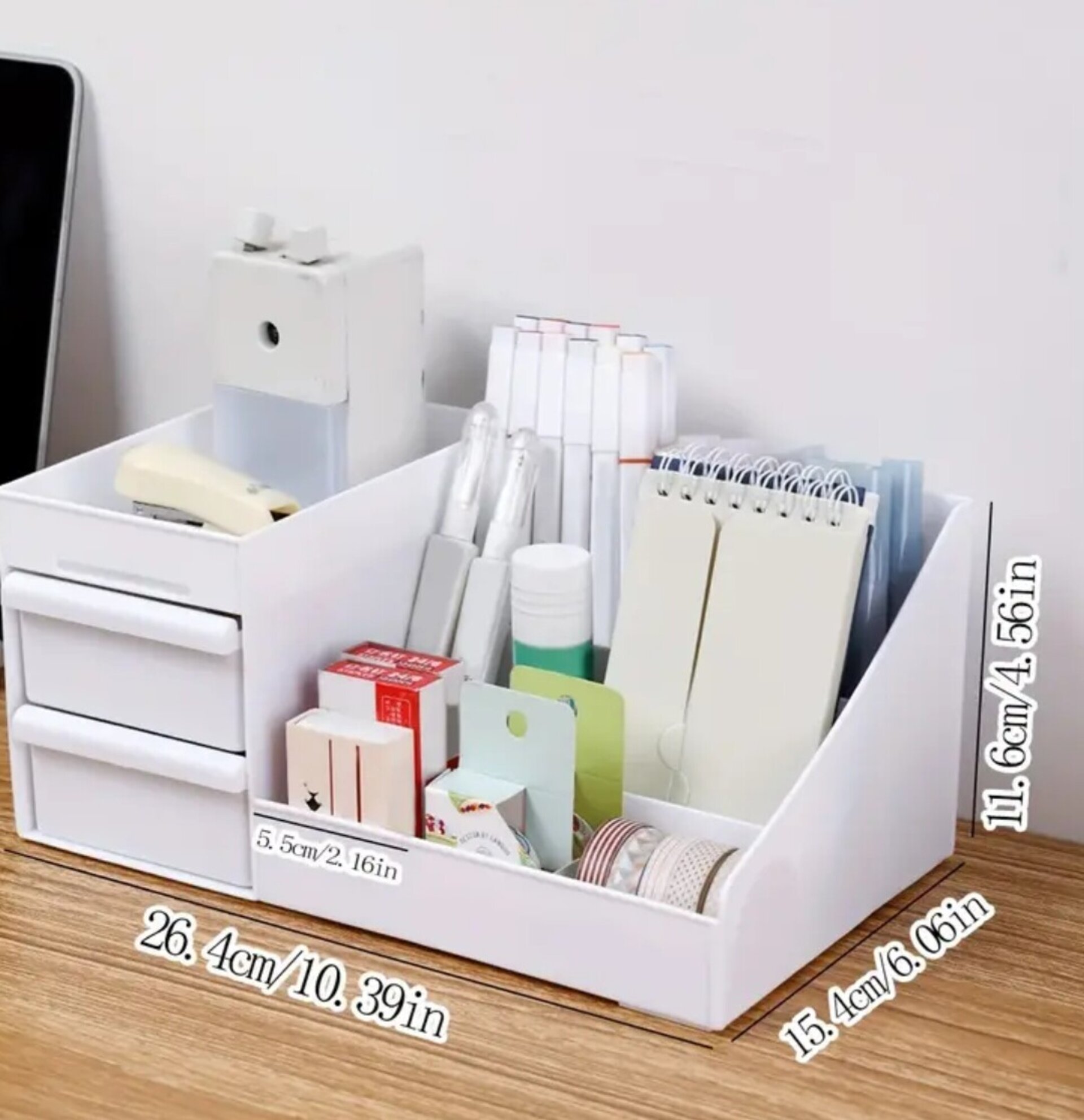 Organizador Doble Con Cajones  Blanco - 5