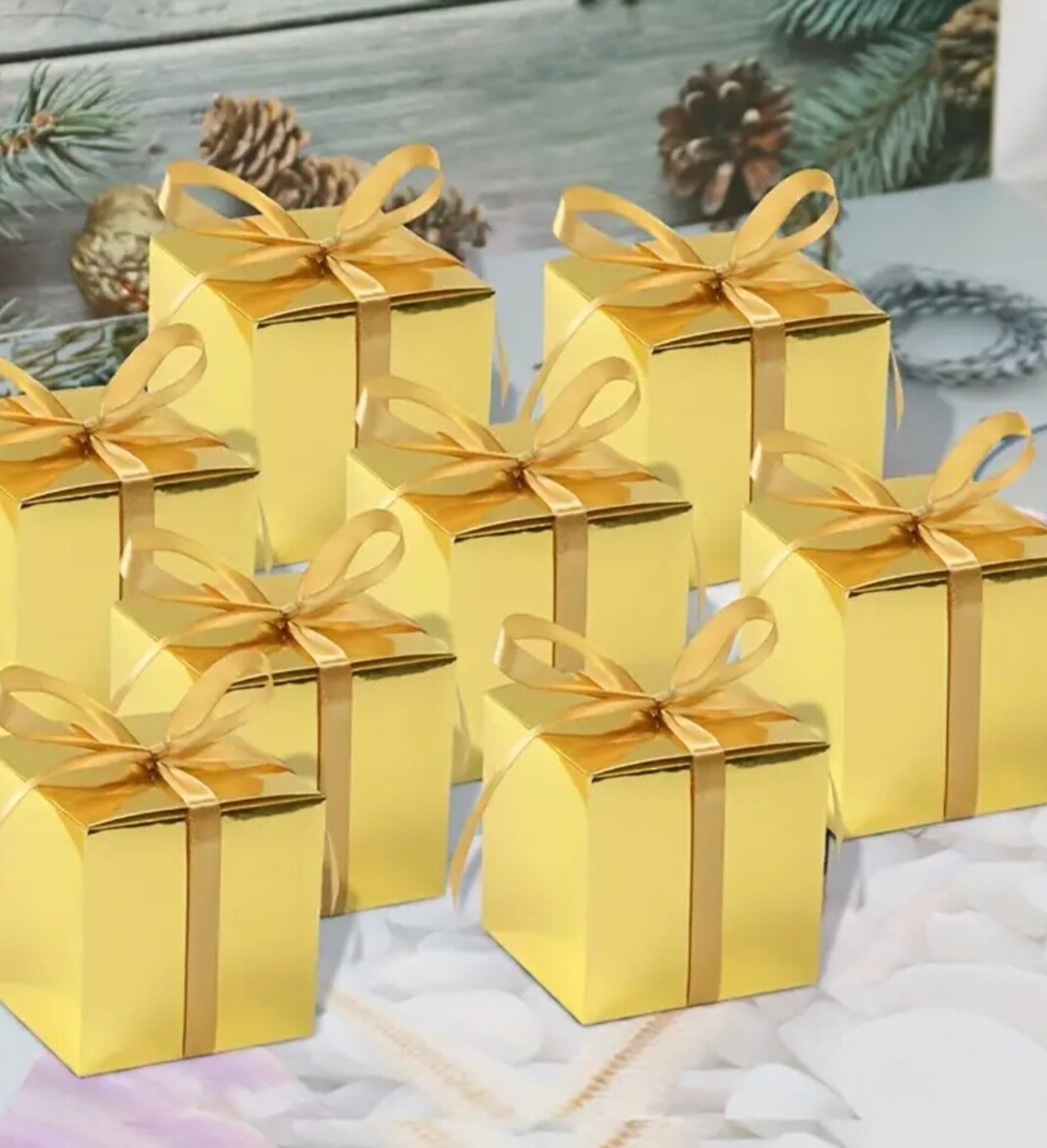 Caja Para Regalos Reflejo 5x5x5 Dorada - 4