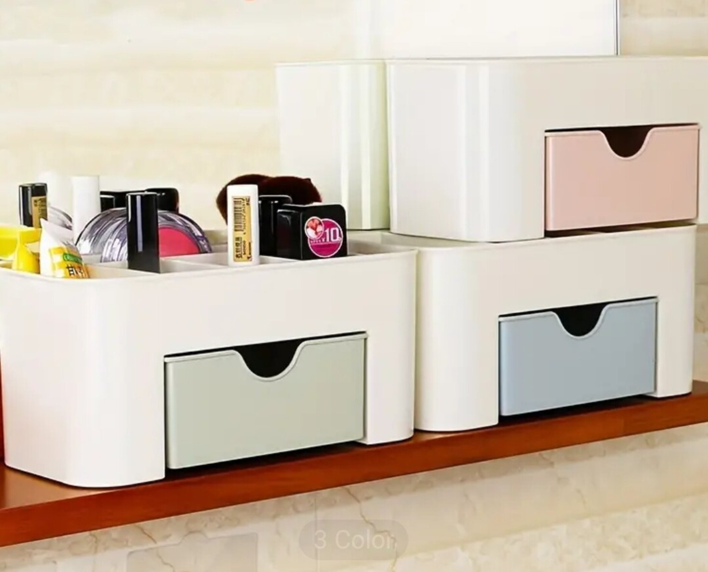 Organizador Con Cajón Rosa - 3