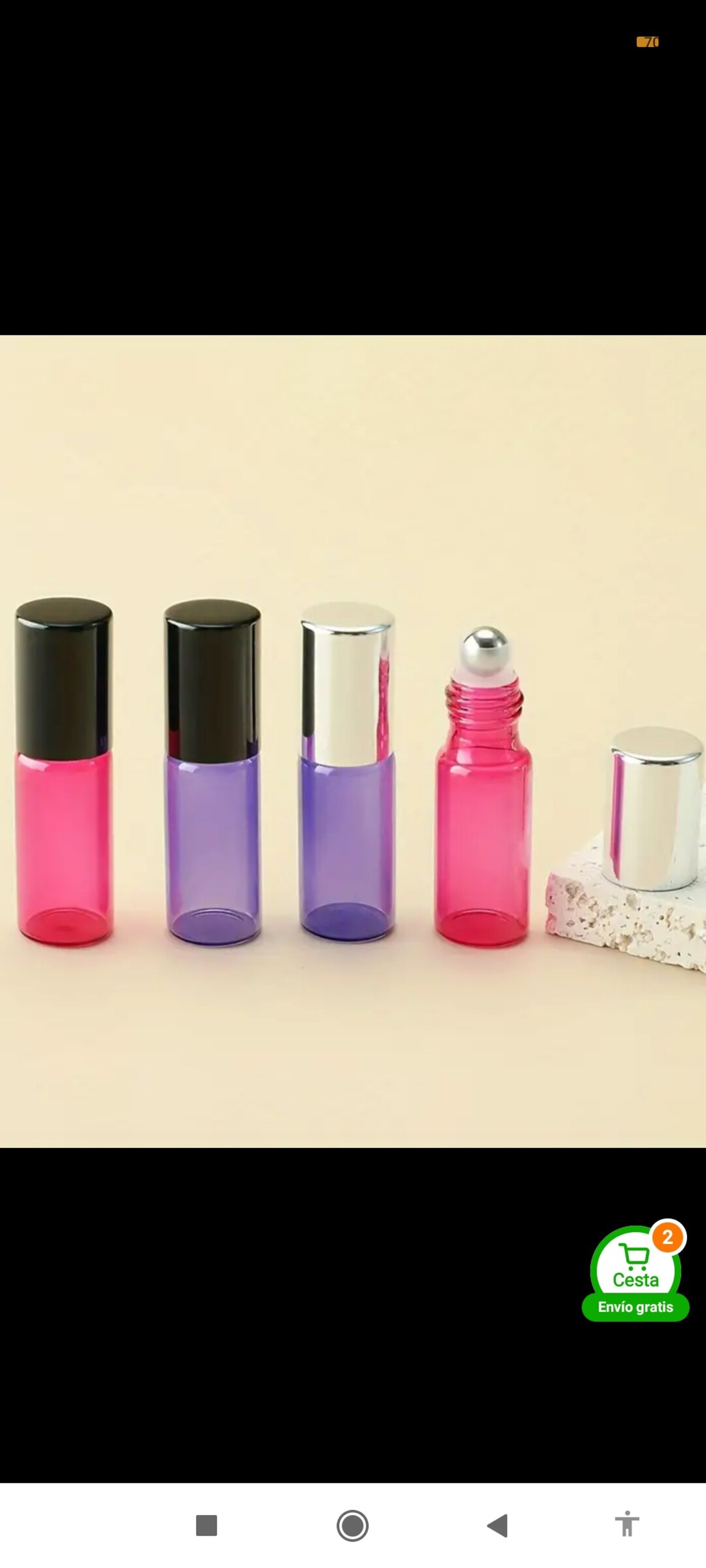 Envase Perfume 5mll Cristal Lila con bola - 2