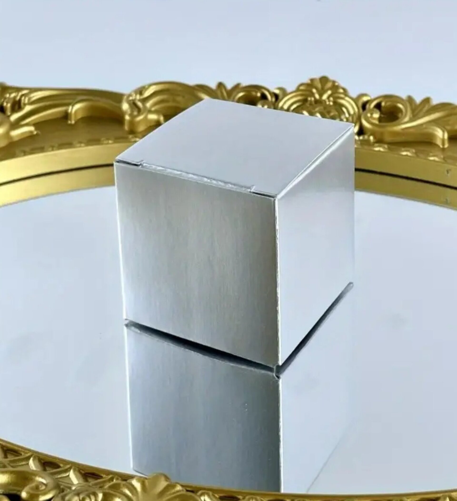 Caja Para Regalos Lisa 5x5x5 Plata - 1