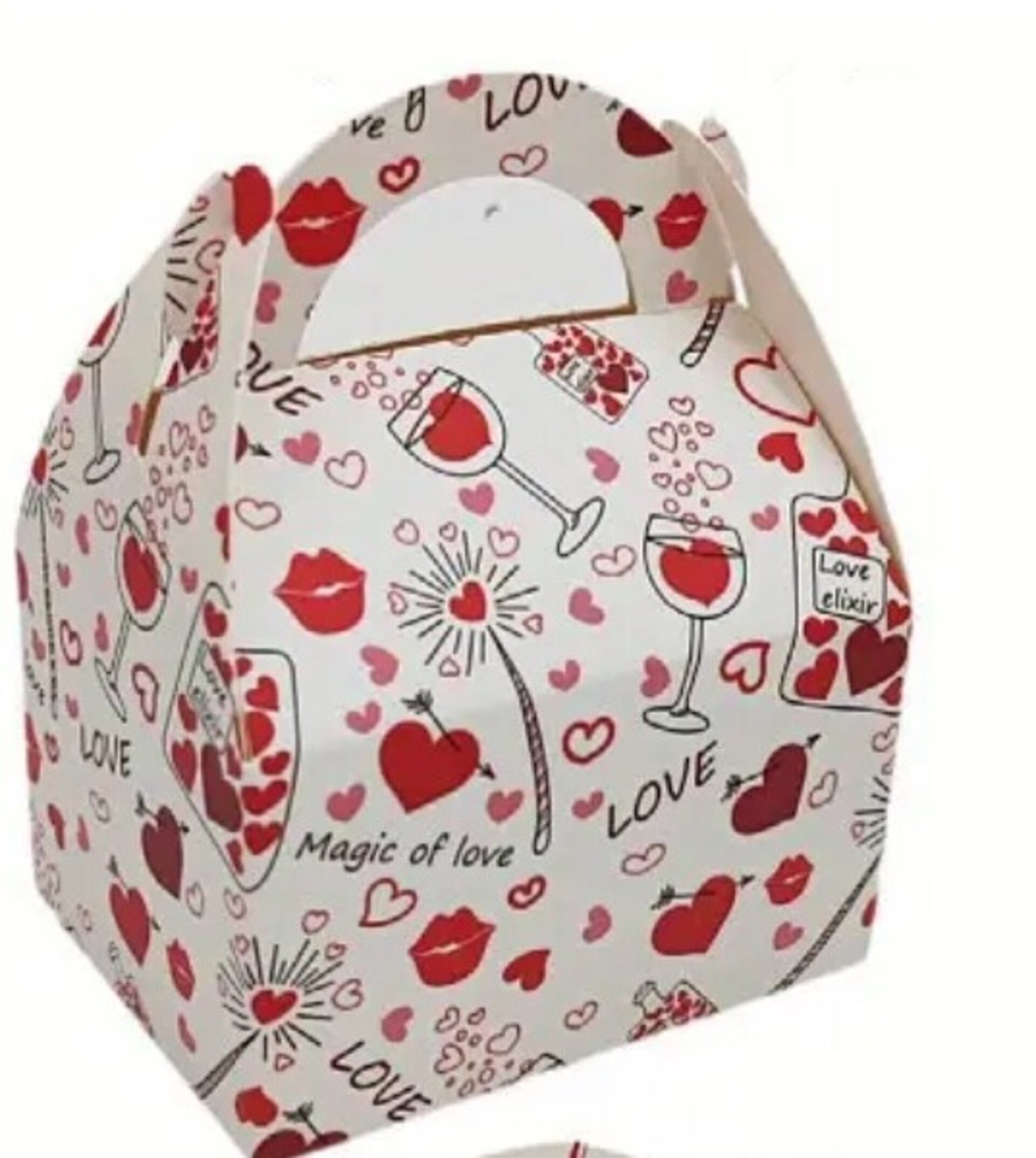 Caja Para Regalos 8x6x5 Corazones - 1