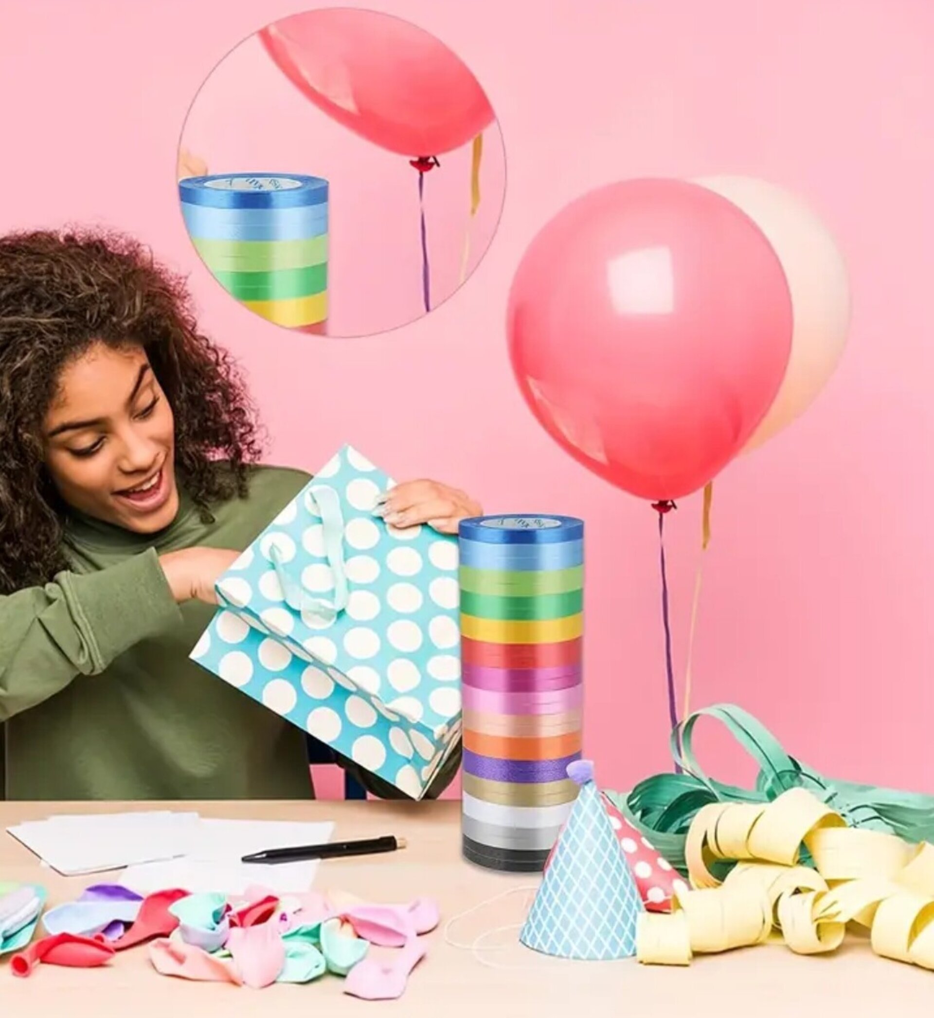 Rollo Cinta Rizada Colores 3 M - 4