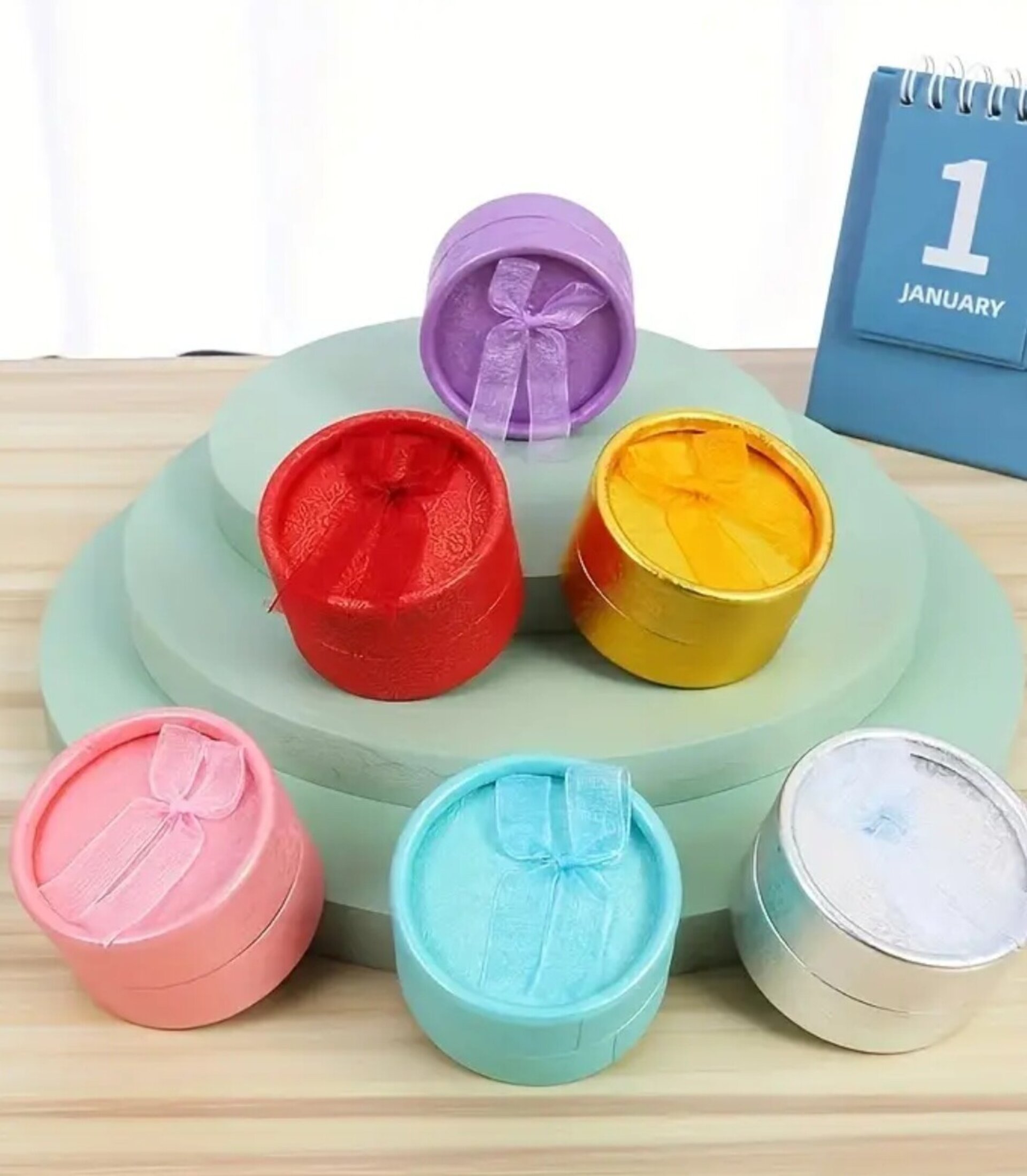 Caja Para Regalos Redonda Mixta 5x5x3 - 2