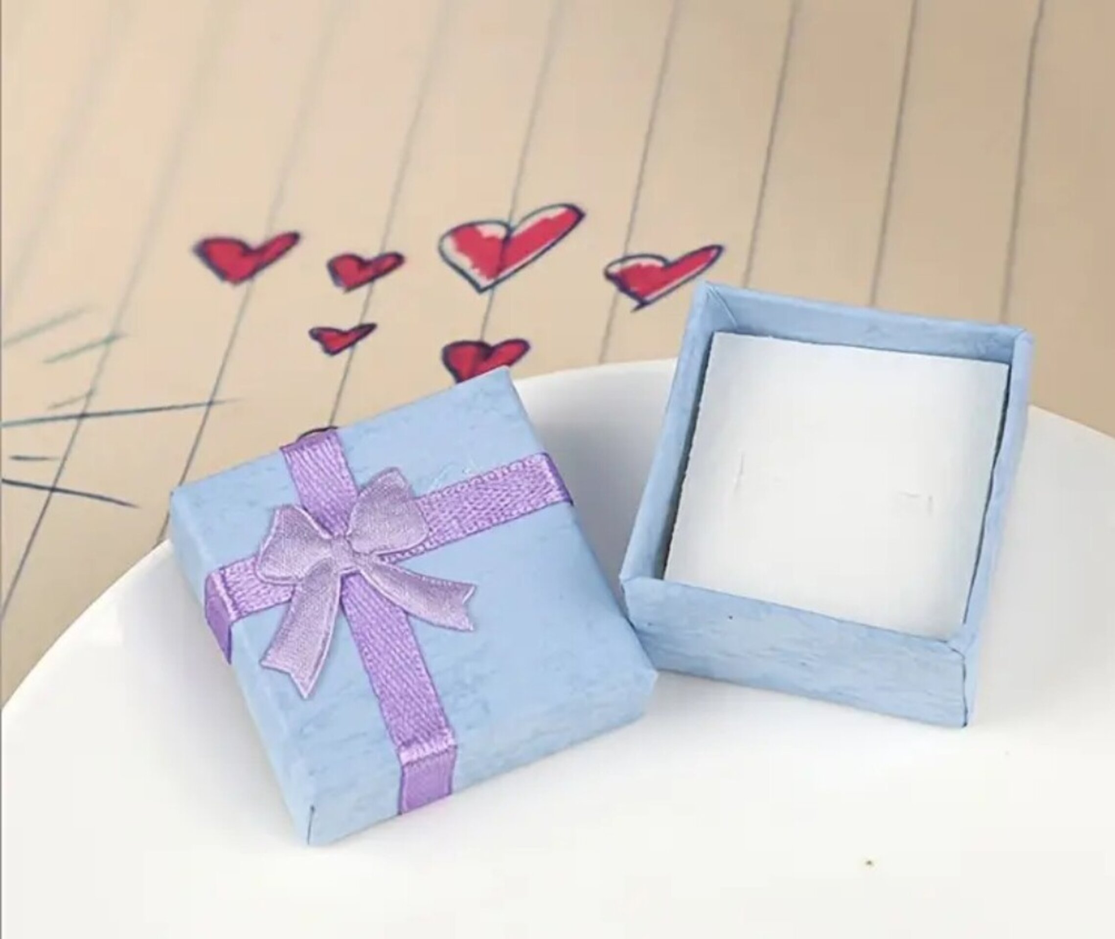 Caja Para Regalos Azul Lazo - 3