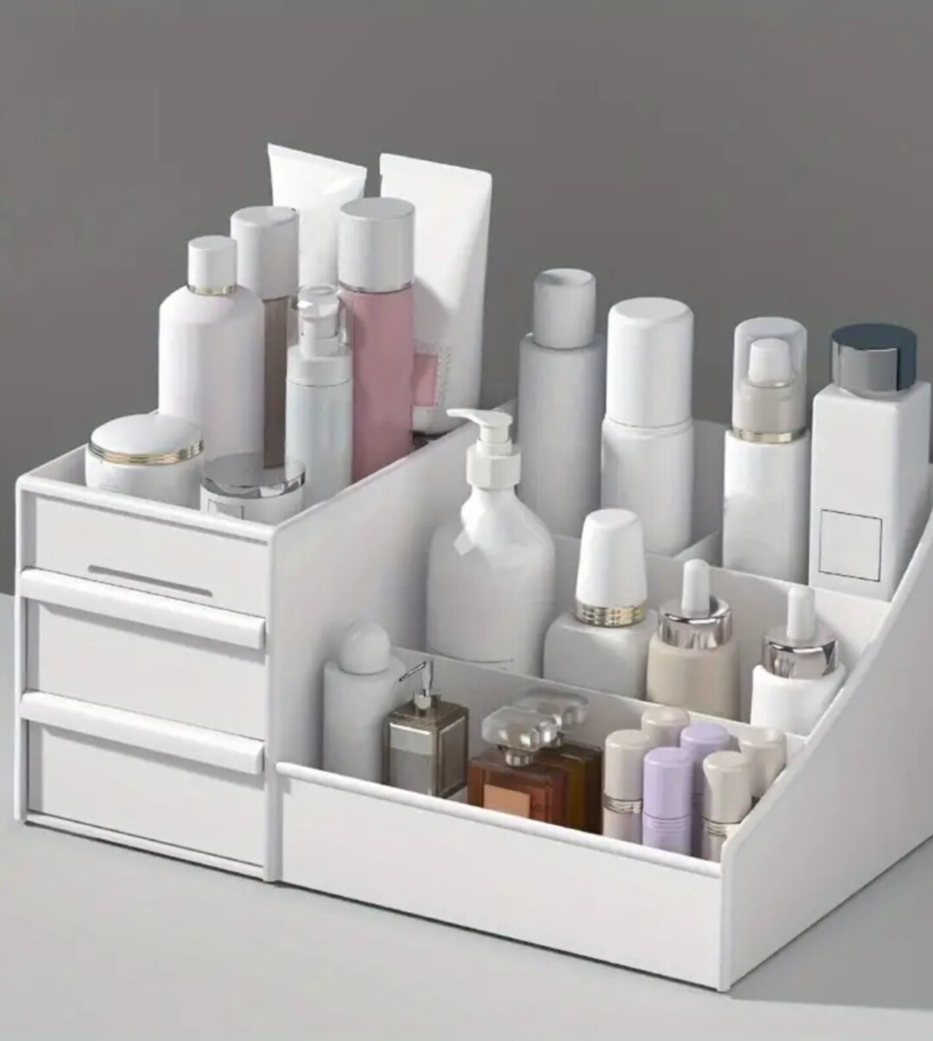 Organizador Doble Con Cajones  Blanco - 6