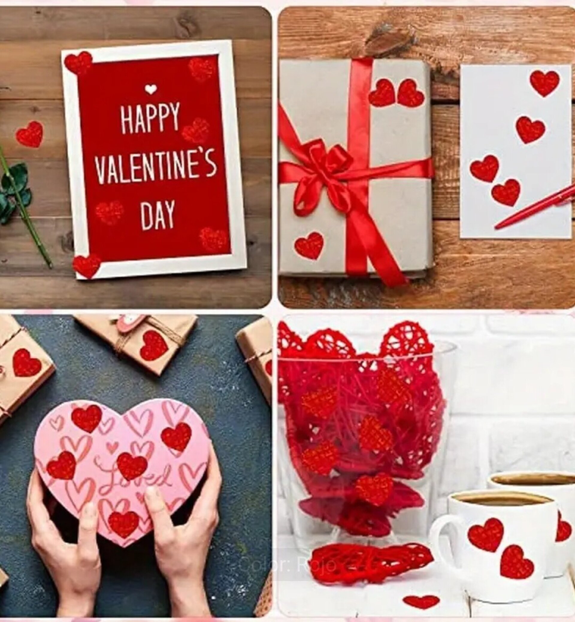 Pegatinas Premium 10 Unidades Corazón Rojo - 3