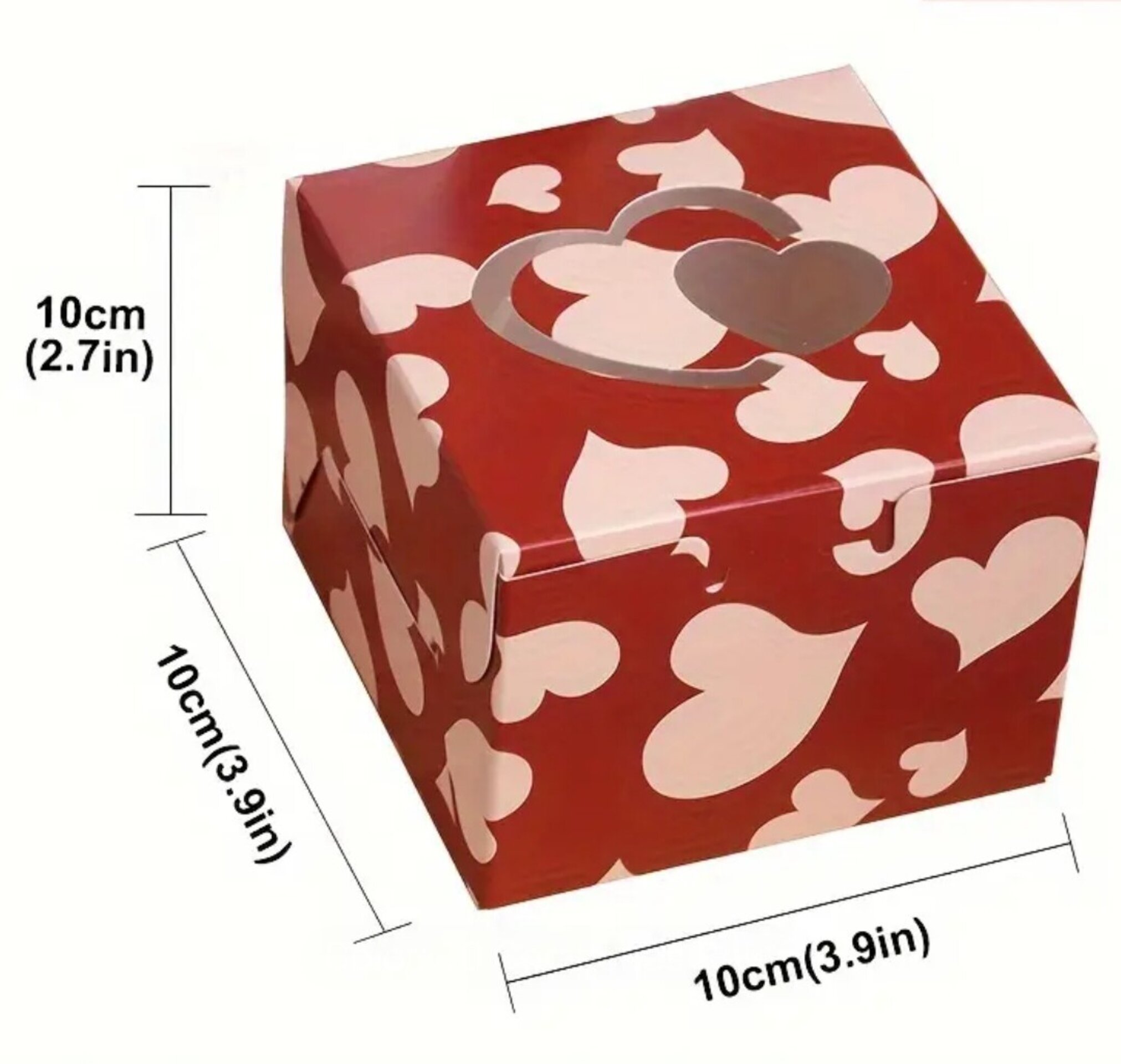 Caja Para Regalos Corazón 10x10x10 Sangre - 1