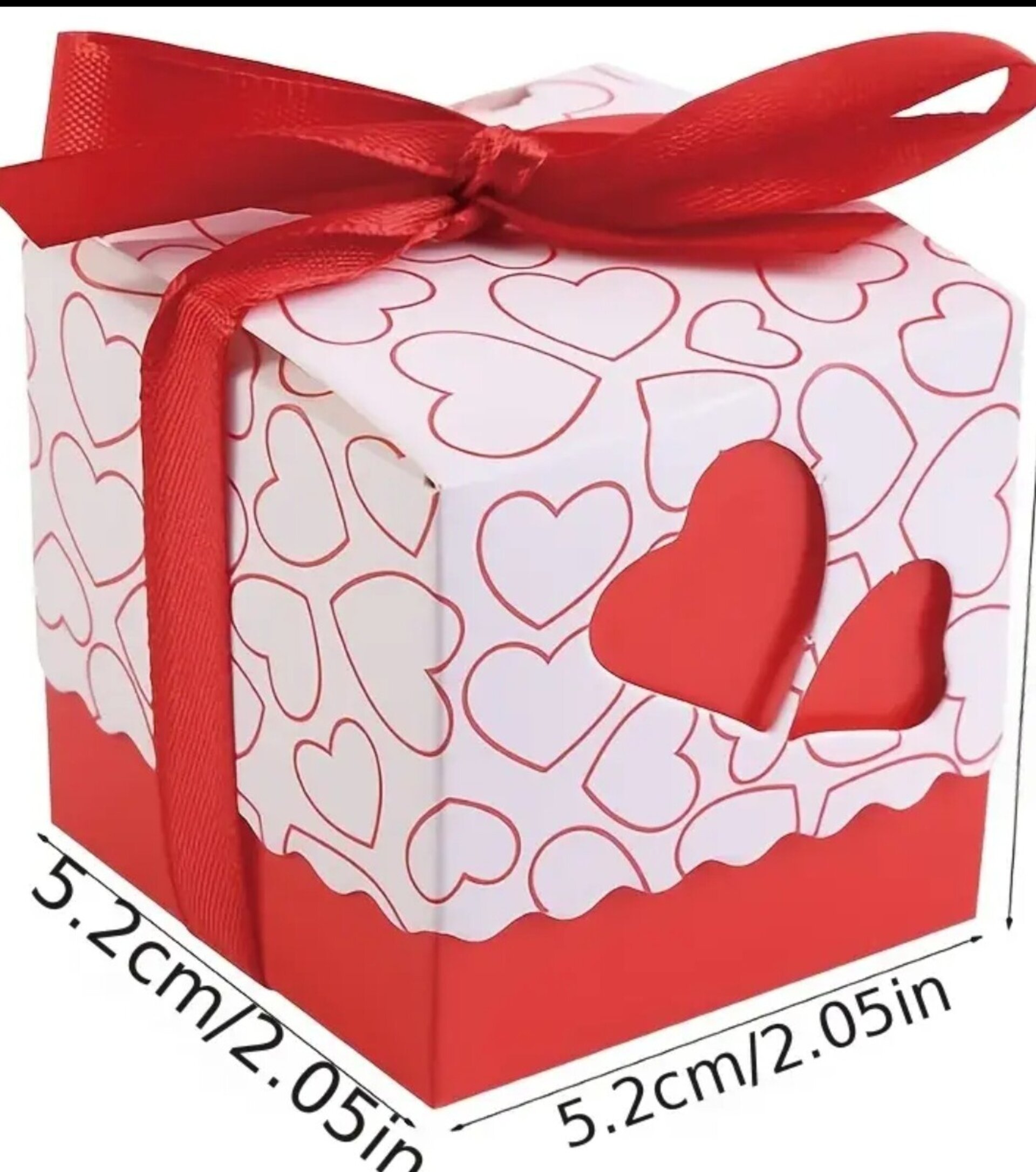 Caja Para Regalos Corazon 52x52x50 Rojo - 5