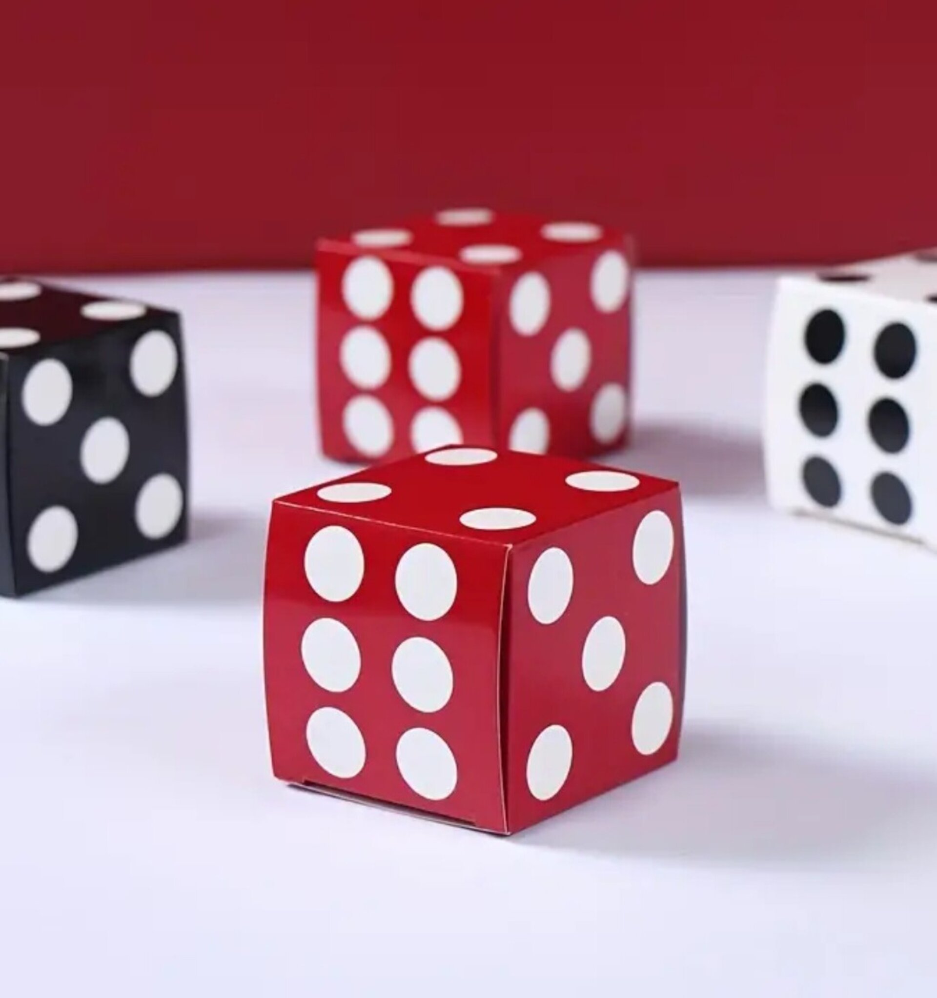 Caja Para Regalos Dados 6x6x6 Rojo - 5