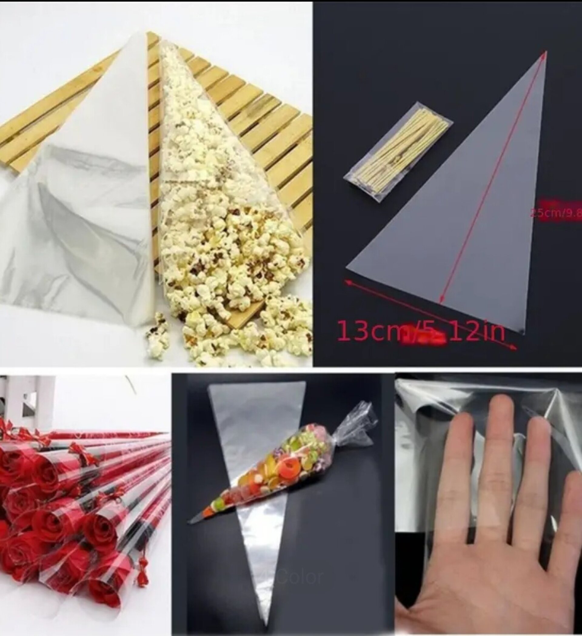 Bolsa Triangulo Transparente 25x13 - 2