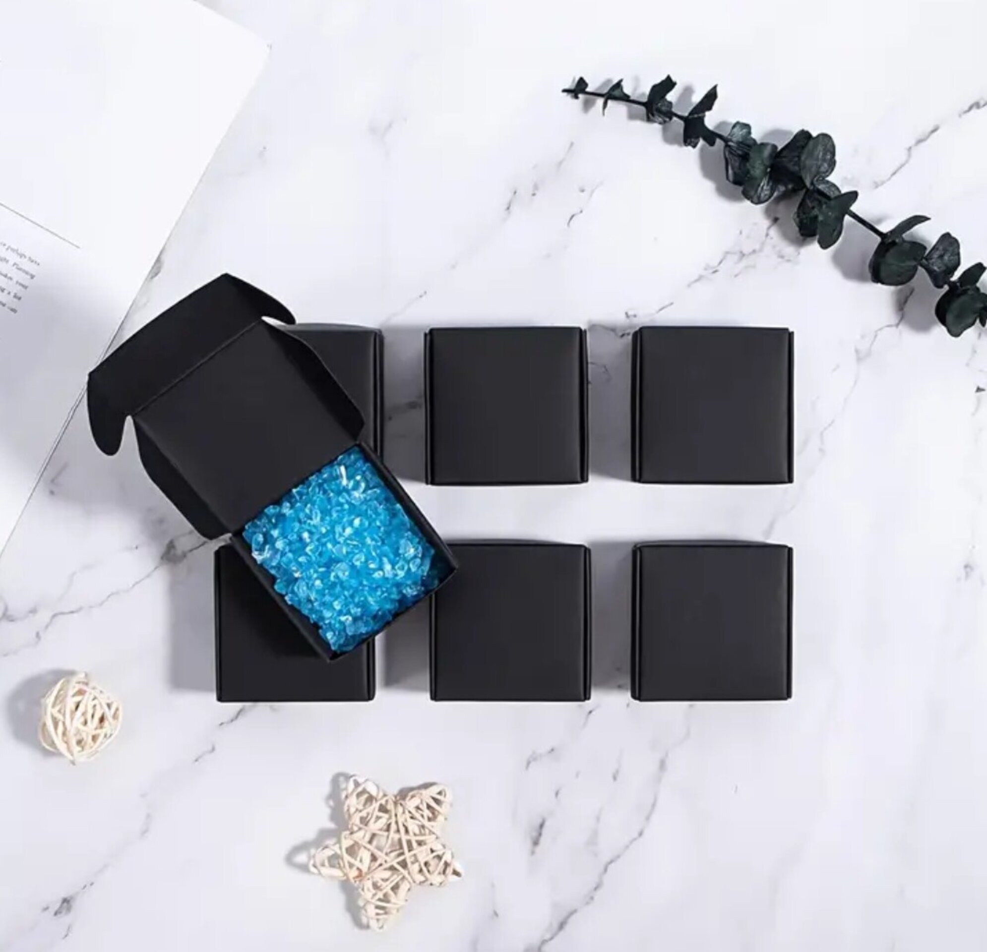 Caja Para Regalos Cuadrada 55x55x25 Negra - 3