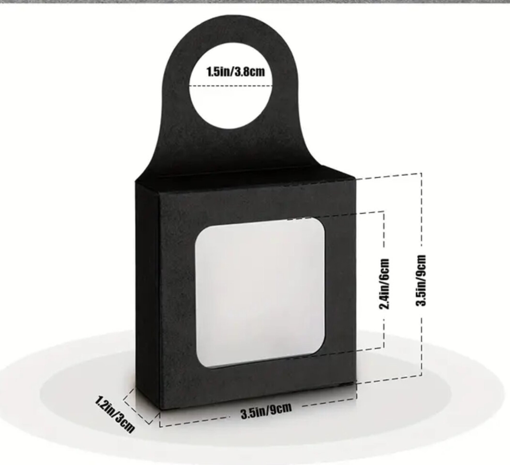 Caja Para Regalos Colgante 9x9x3 Negra - 1