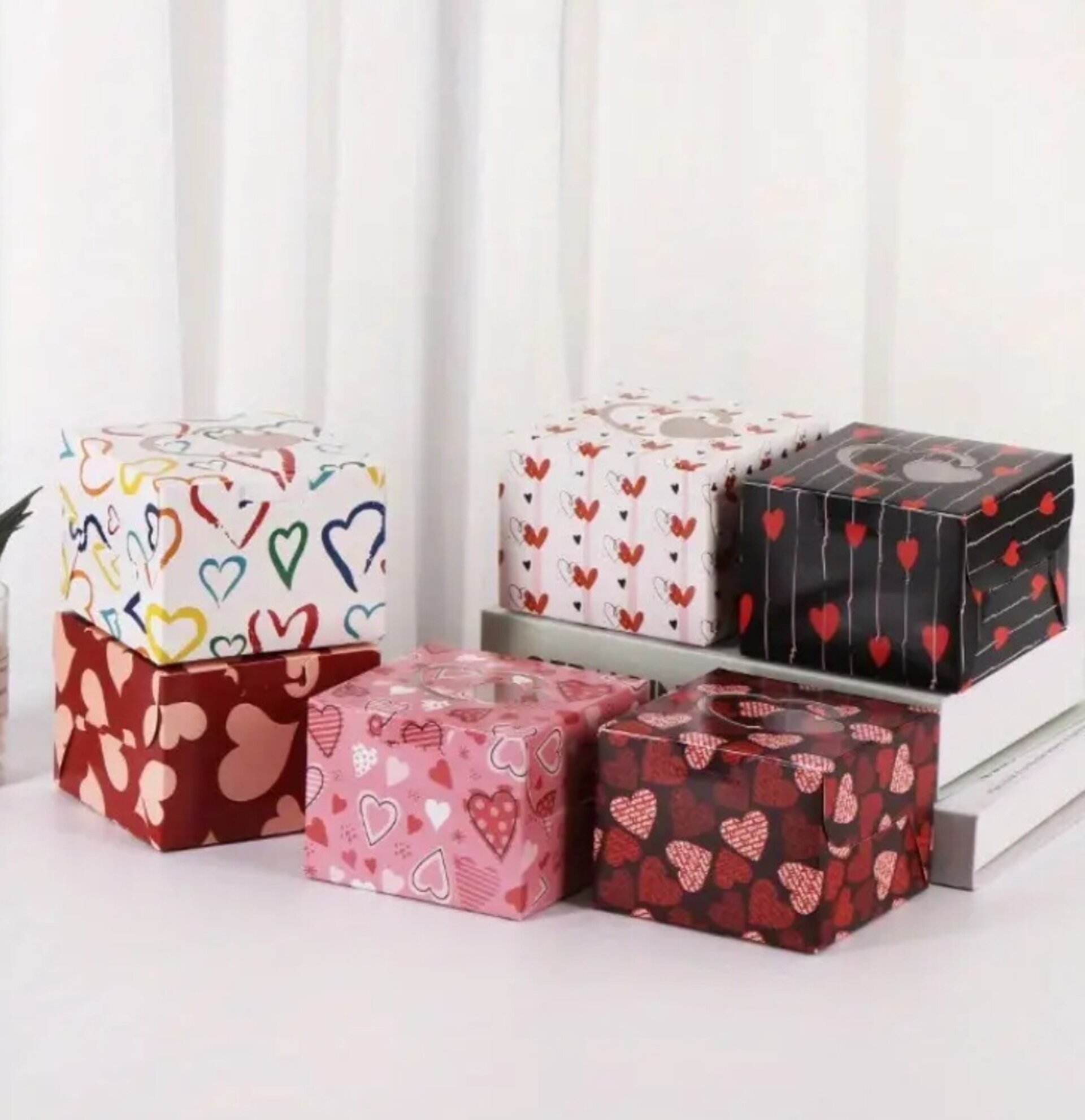 Caja Para Regalos Corazón 10x10x10 Hueso - 5