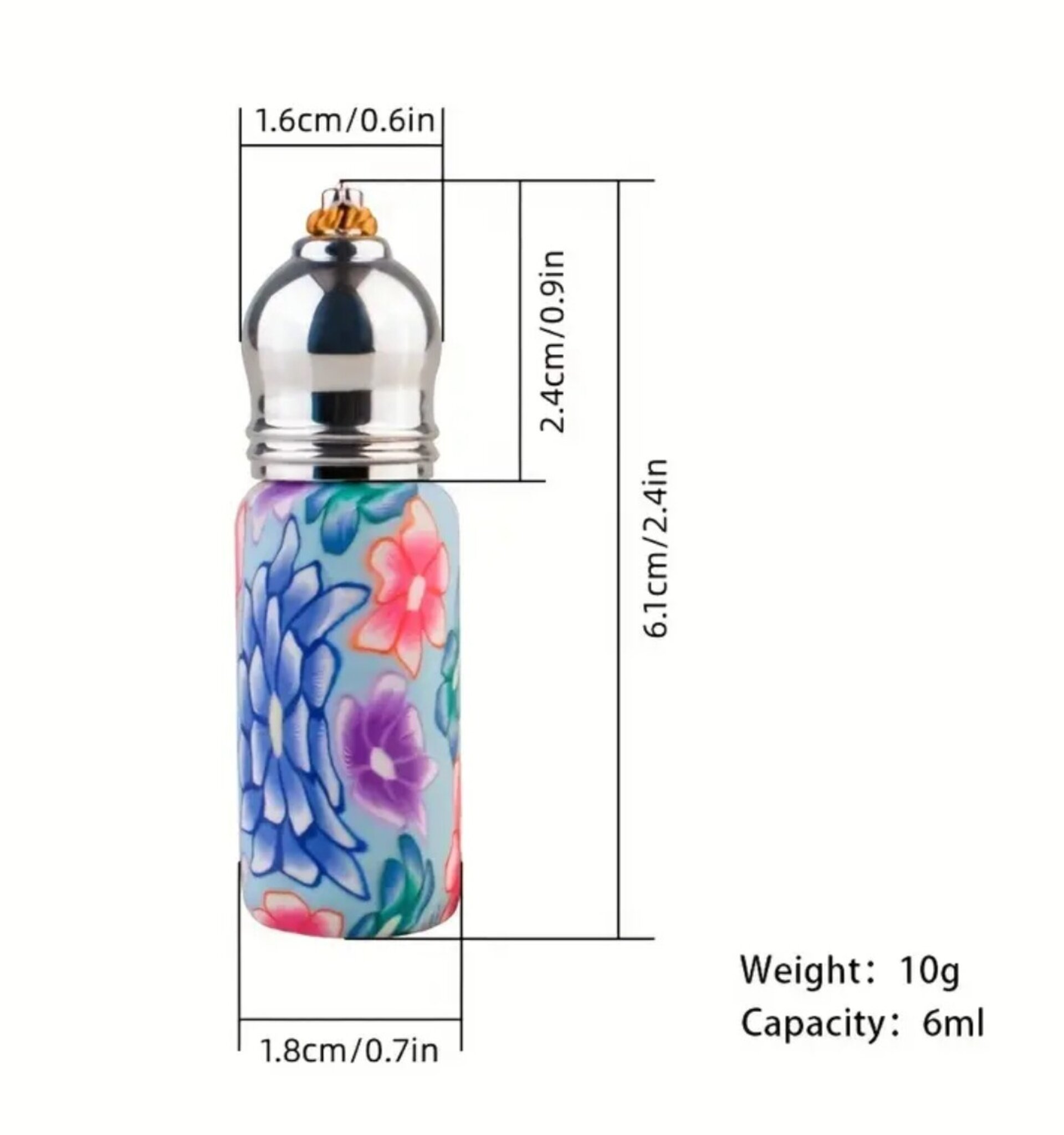 Envase Perfume 10mll Cristal Fantasia con bola - 2