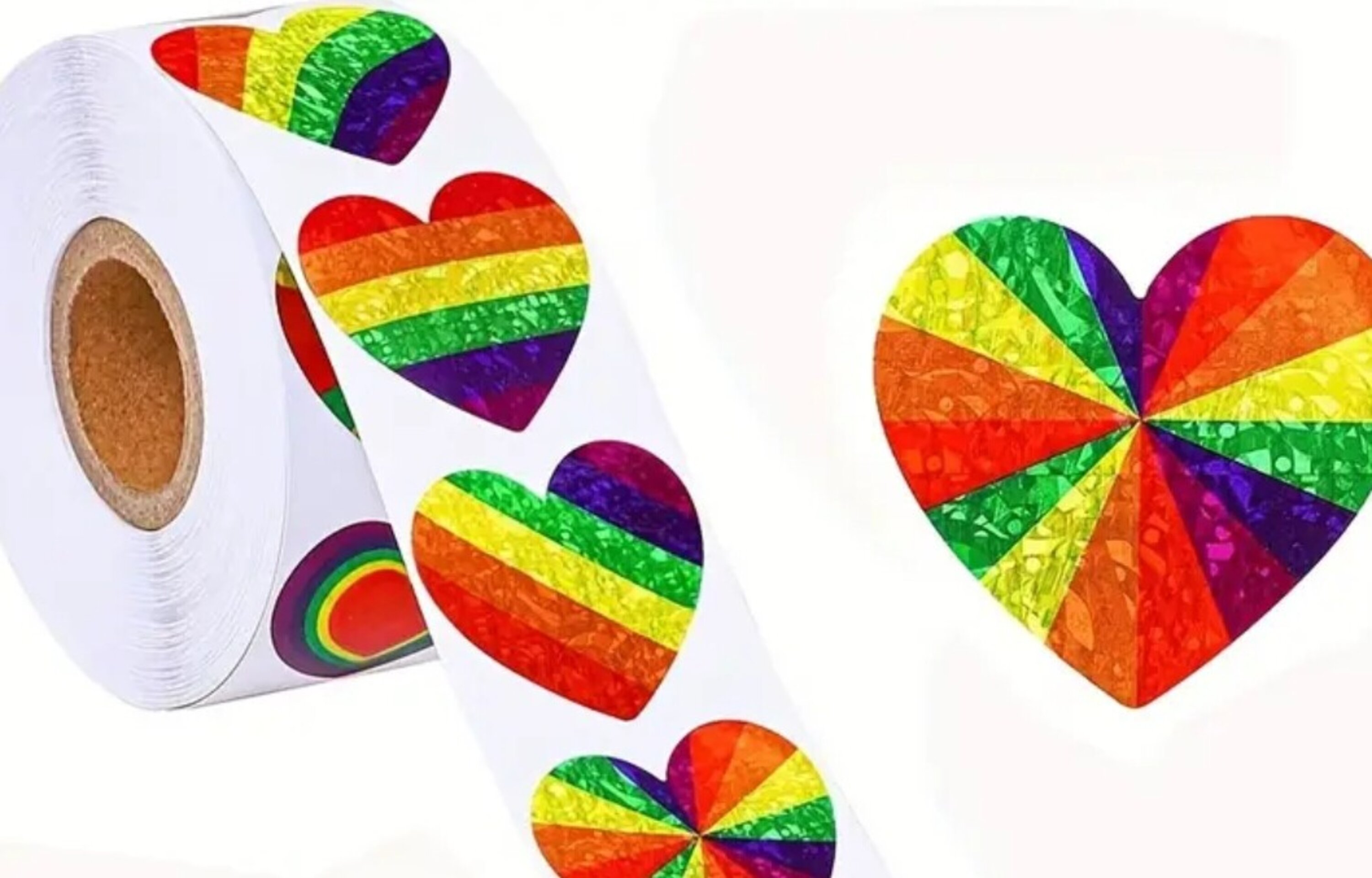 Pegatinas Premium 10 Unidades Corazón Arcoiris - 8