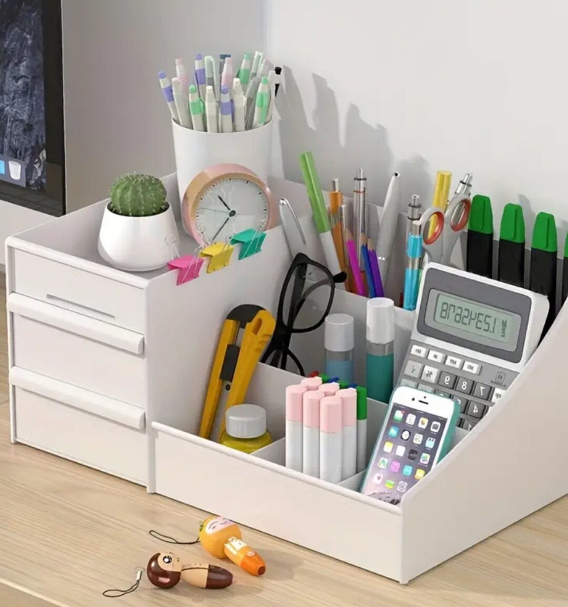 Organizador Doble Con Cajones  Blanco - 3